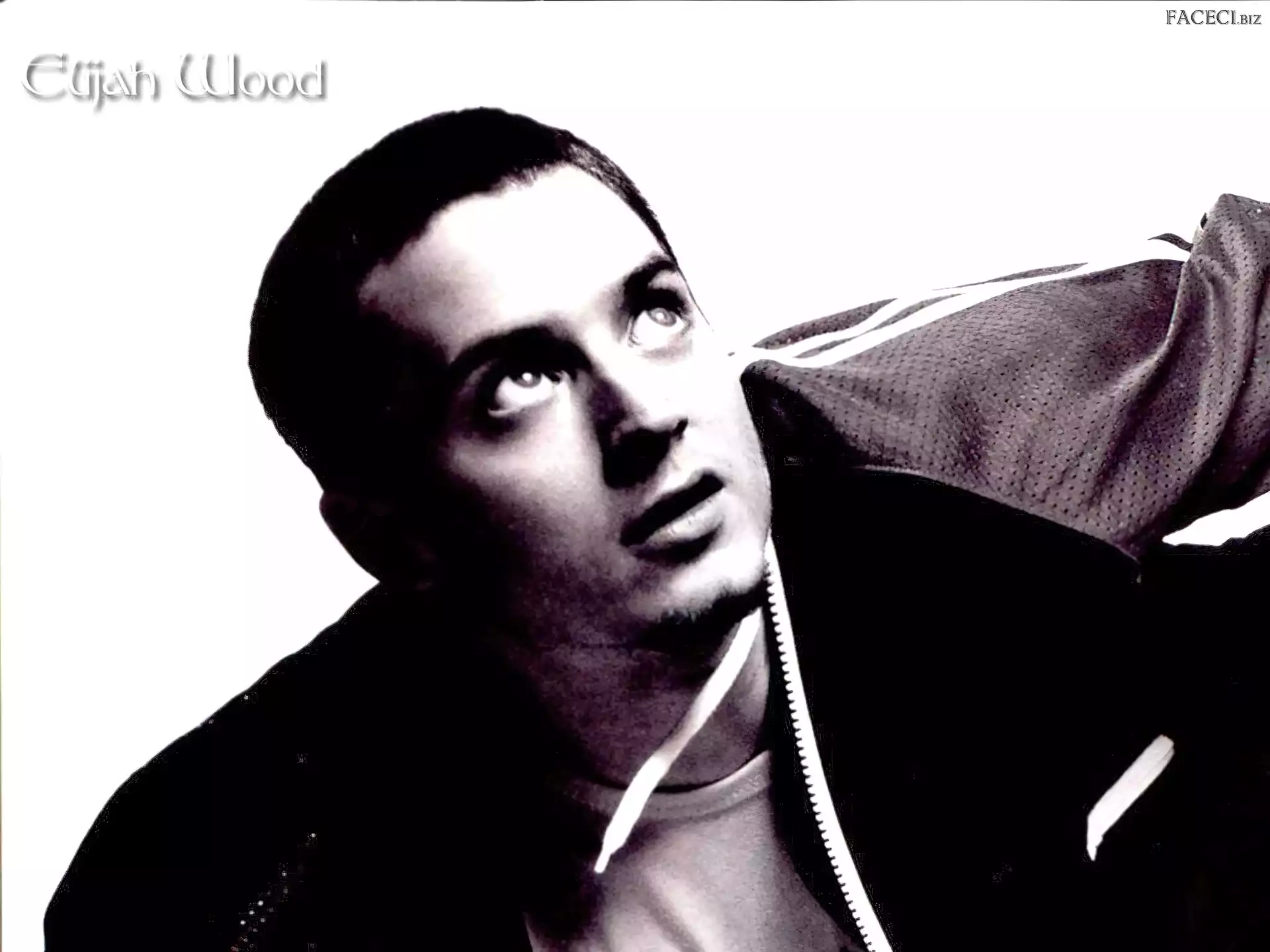 czarna bluza, Elijah Wood, twarz